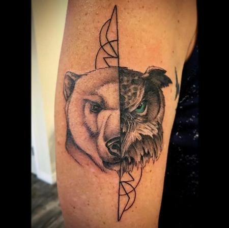 Tattoos - Rick Mcgrath Bear-Owl - 141512